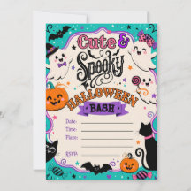 Cute Spooky Halloween Ghosts and Pumpkins Bash