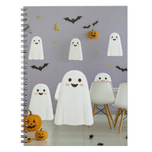 Cute Spooky Halloween Ghosts Notebook