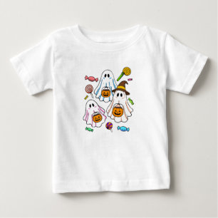 Cute Spooky Halloween Ghosts & Trick or Treat Swee Baby T-Shirt
