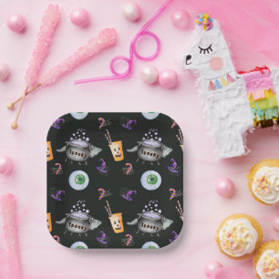 Cute Spooky Halloween Party Paper Plate