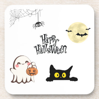 Cute & Spooky Halloween Plastic Coaster