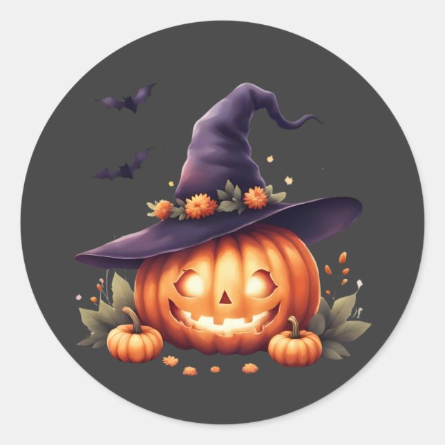 Cute Spooky Halloween Sticker – Pumpkin  (Front)