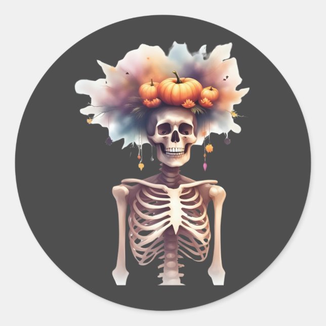Cute Spooky Halloween Sticker – Skeleton (Front)