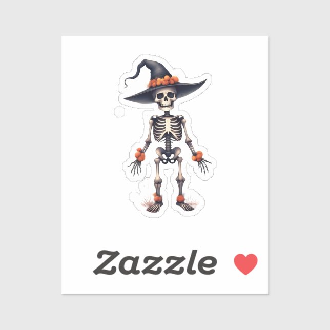 Cute Spooky Halloween Sticker – Skeleton Vibe (Sheet)