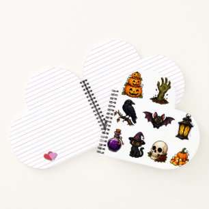 Cute & Spooky Halloween Stickers Sheet – Pumpkins, Notebook