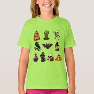 Cute & Spooky Halloween Stickers Sheet – Pumpkins, T-Shirt