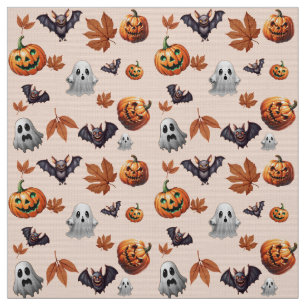 Cute Spooky Halloween Themed Fall Pattern Fabric