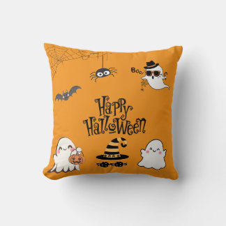 Cute & Spooky Halloween Throw Pillow