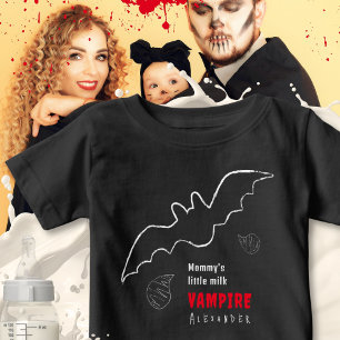 Cute Spooky Milk Vampire Bat Baby Halloween T-Shirt