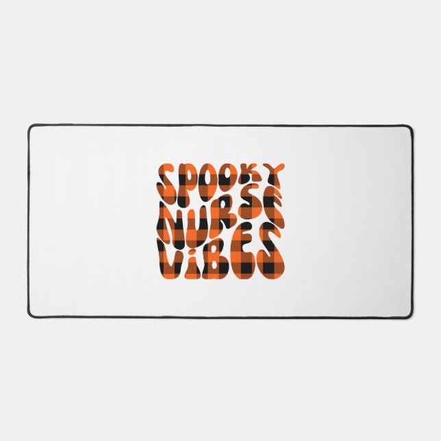 Cute Spooky Nurse Halloween Desk Mat (Front)