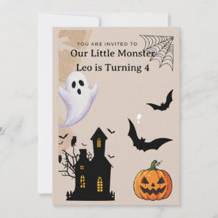 Cute Spooky One Halloween Birthday Invitation