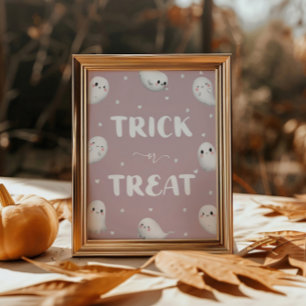 Cute Spooky One Halloween Trick Or Treat Poster