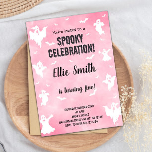 Cute Spooky Party Card for Girls or Kids