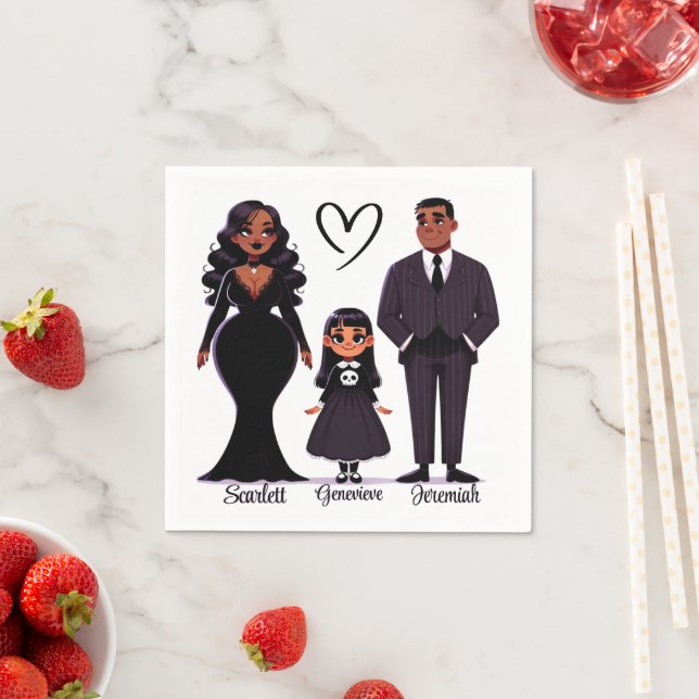 Cute & Spooky Personalized Family Halloween Napkin (Insitu)