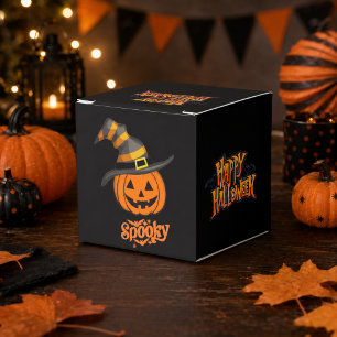 Cute Spooky Pumpkin Witch Hat Halloween Favour Box