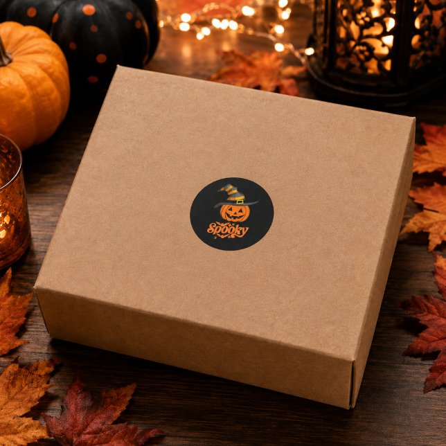 Cute Spooky Pumpkin Witch Hat Halloween Sticker (Creator Uploaded)