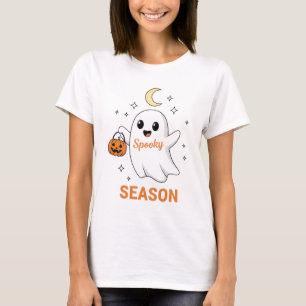 Cute Spooky Season Ghost Kawaii Halloween T-Shirt