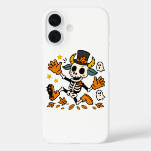 Cute Spooky Skeleton Goat with Top Hat  iPhone 16 Case