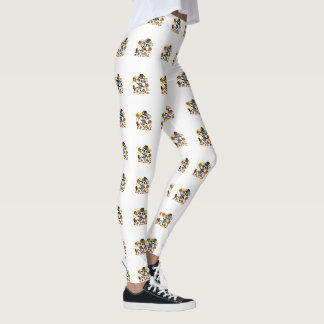 Cute Spooky Skeleton Goat with Top Hat Leggings