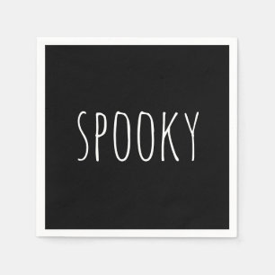 Cute Spooky Typography. Black Kids Halloween Party Napkin