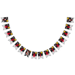 Cute Spooky Vampire Girl Halloween Kids Birthday  Bunting Flags