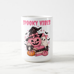 Cute  Spooky Vibes Witch Pumpkin Ghost Halloween Coffee Mug