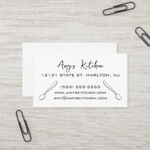 Cute Spoons Logo White Business Cards