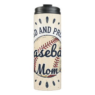 Cute Sports Baseball Mom Thermal Tumbler