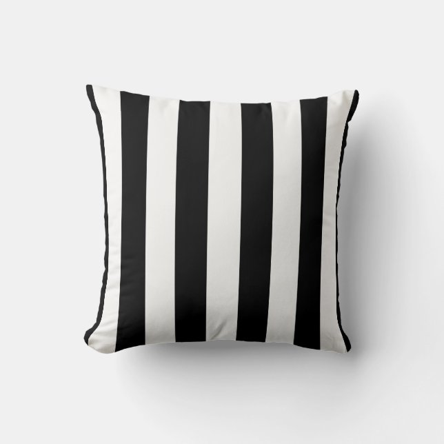 Cute Sporty Referee Stripes Throw Pillow (Front)