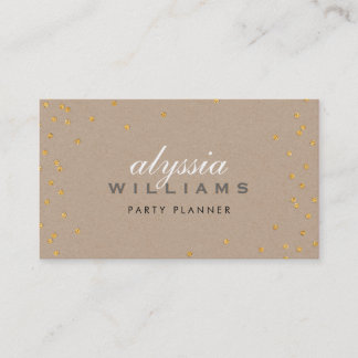 CUTE SPOT confetti gold sparkly glitter kraft Business Card