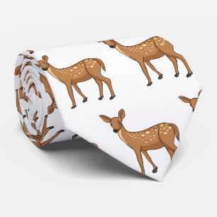 Cute spotted deer cartoon illustration  tie