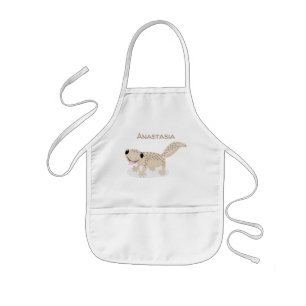 Cute spotted tan gecko cartoon illustration kids apron