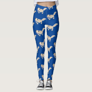 Cute spotted tan gecko cartoon illustration leggings