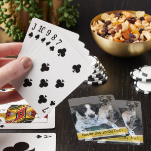 Cute Spotty Heeler Mix Dogs Template Photo Playing Cards