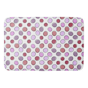 Cute Spotty Pink and Purple Pattern Bath Mat
