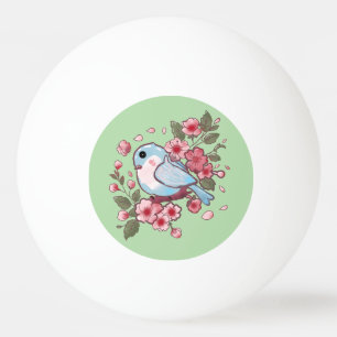 Cute Spring Bluebird & Cherry Blossom Watercolor A Ping Pong Ball