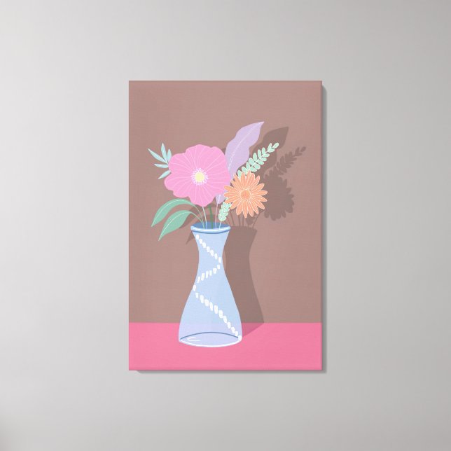 Cute Spring Bouquet of Modern Florals Canvas Print (Front)