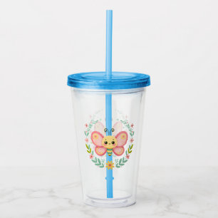 Cute, spring/butterfly acrylic tumbler