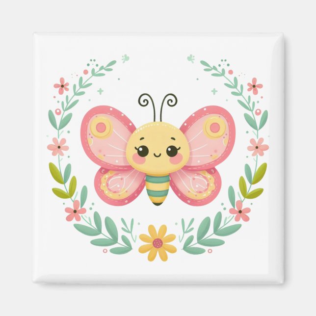 Cute, spring/butterfly  magnet (Front)