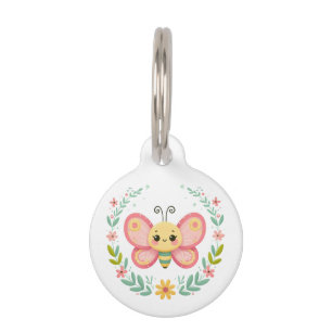 Cute, spring/butterfly  pet tag