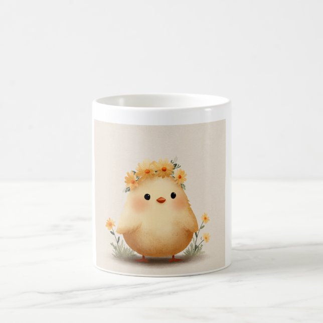 Cute Spring Chick Mug | Daisy Flower Bird (Centre)