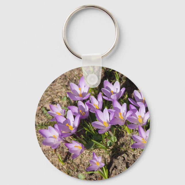 Cute spring crocuses keychain (Front)