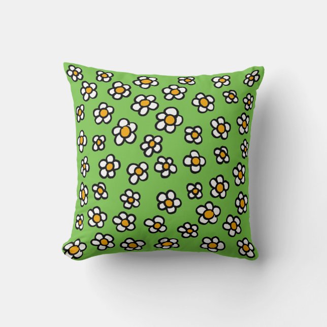 Cute Spring Daisies Throw Pillow (Front)