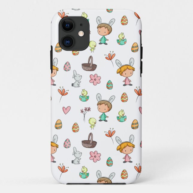 Cute Spring Decorative Kids and Animals Case-Mate iPhone Case (Back)
