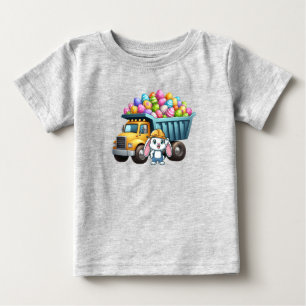 Cute spring/Easter bunny dump truck Baby T-Shirt