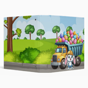 Cute spring/Easter bunny dump truck Binder