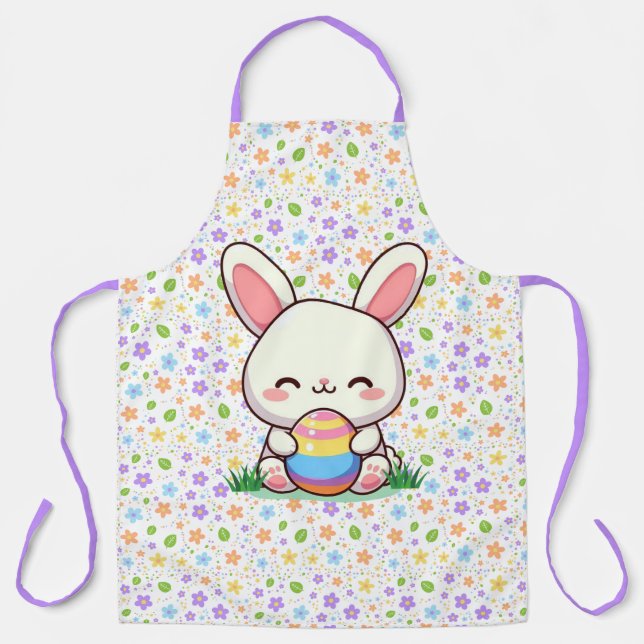 Cute spring/Easter bunny with egg Apron (Front)