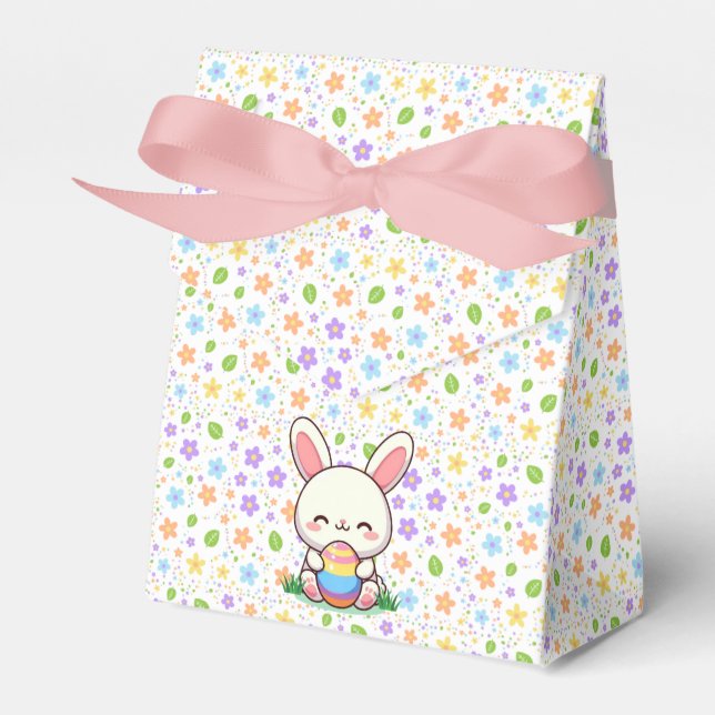 Cute spring/Easter bunny with egg Favor Box (Front Side)