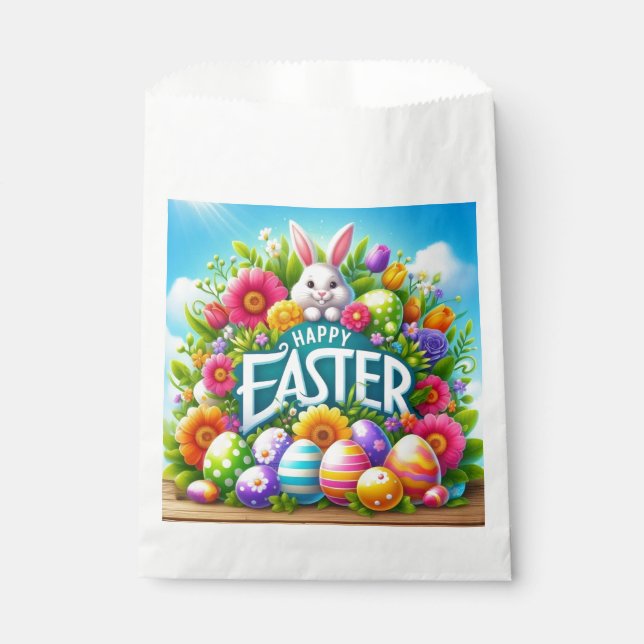 Cute spring/Easter bunny with egg Favour Bag (Front)