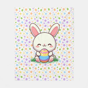 Cute spring/Easter bunny with egg Fleece Blanket